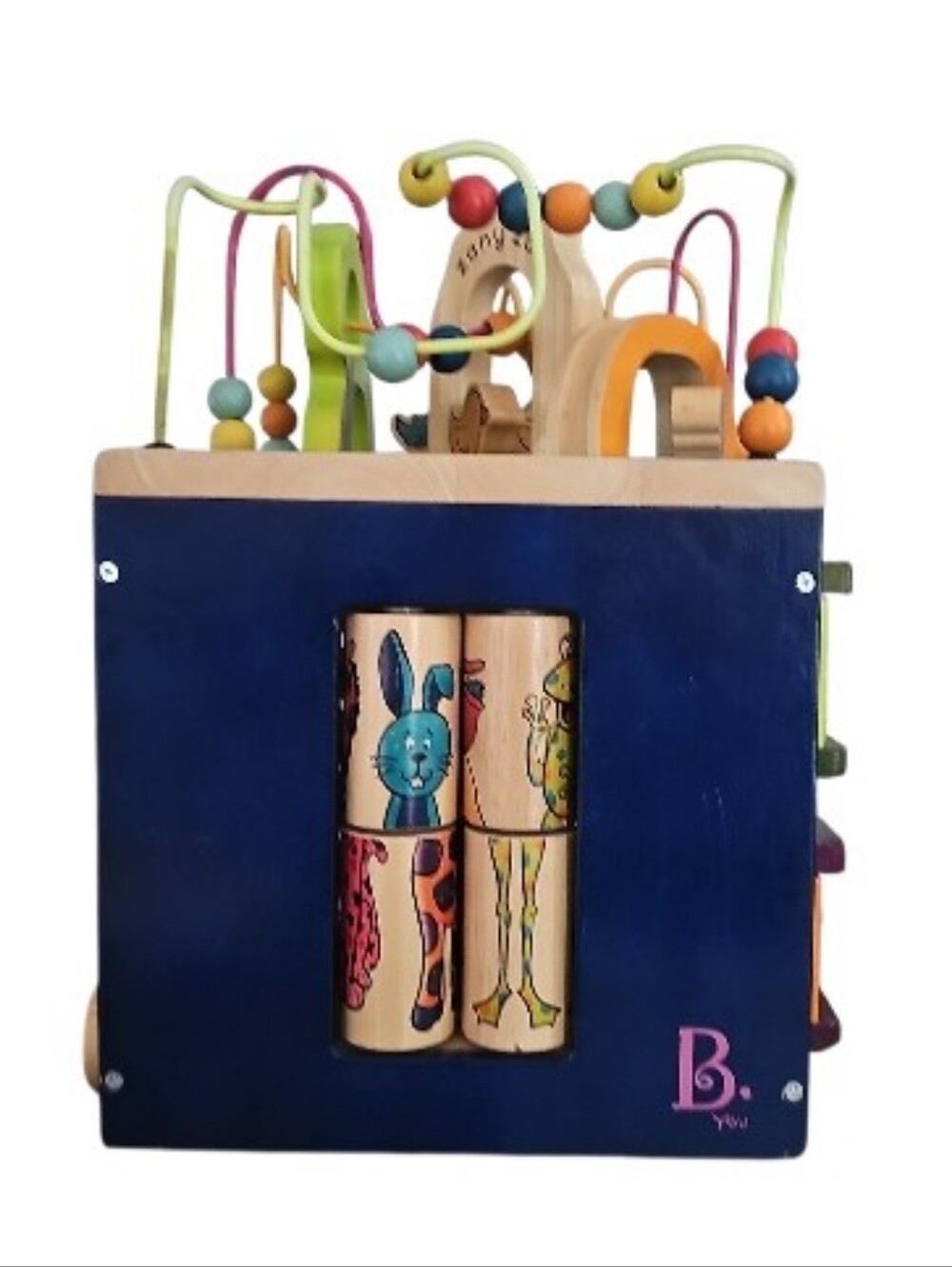 B. Toys by Battat Wooden Activity Cube Alphabet Bead Maze Montessori Toddler Toy - Picture 9 of 16